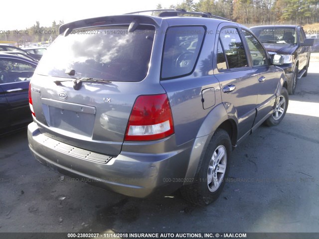 KNDJC733645278226 - 2004 KIA SORENTO EX/LX BLUE photo 4