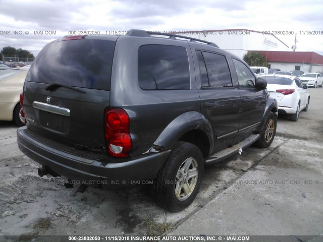 1D4HB58N04F205043 - 2004 DODGE DURANGO LIMITED GRAY photo 4