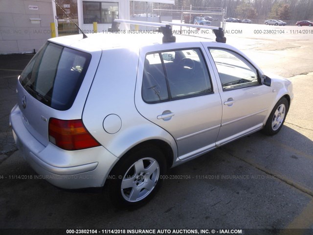 9BWGR61J044043921 - 2004 VOLKSWAGEN GOLF GLS TDI SILVER photo 4