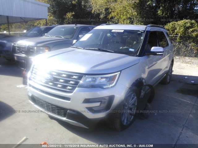 1FM5K7F82HGB81137 - 2017 FORD EXPLORER LIMITED SILVER photo 2