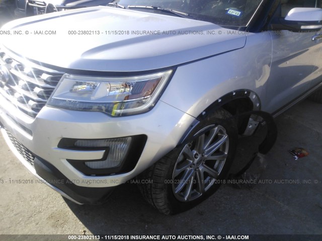 1FM5K7F82HGB81137 - 2017 FORD EXPLORER LIMITED SILVER photo 6