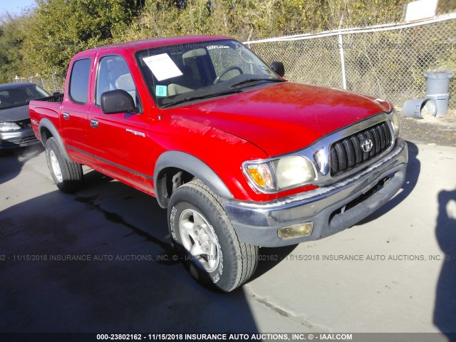 5TEGN92N62Z074572 - 2002 TOYOTA TACOMA DOUBLE CAB PRERUNNER RED photo 1