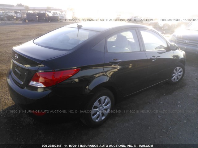 KMHCT4AE9GU111022 - 2016 HYUNDAI ACCENT SE BLACK photo 4