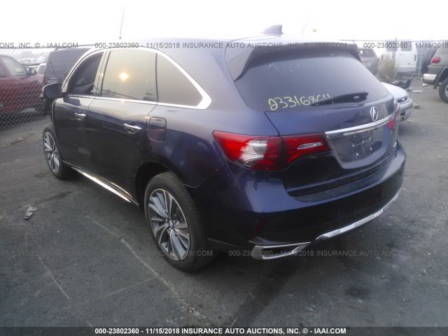 5FRYD4H59HB024453 - 2017 ACURA MDX TECHNOLOGY BLUE photo 3