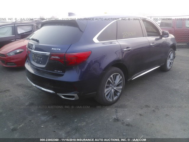 5FRYD4H59HB024453 - 2017 ACURA MDX TECHNOLOGY BLUE photo 4