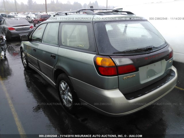 4S3BH675X37618055 - 2003 SUBARU LEGACY OUTBACK AWP 绿色 照片 3