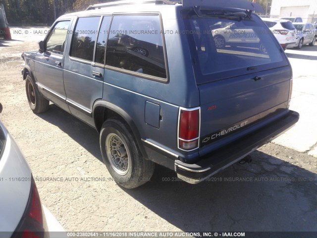 1GNCS13Z4N2163387 - 1992 CHEVROLET BLAZER S10 BLUE photo 3