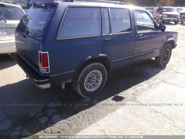 1GNCS13Z4N2163387 - 1992 CHEVROLET BLAZER S10 BLUE photo 4