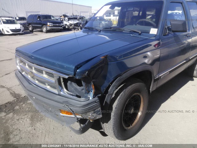 1GNCS13Z4N2163387 - 1992 CHEVROLET BLAZER S10 BLUE photo 6