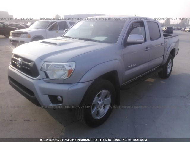 3TMJU4GN4EM163918 - 2014 TOYOTA TACOMA DOUBLE CAB PRERUNNER SILVER photo 2