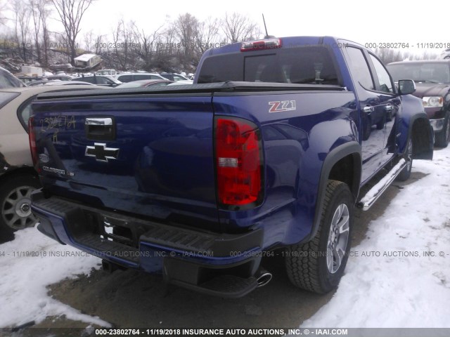 1GCGTDEN7H1290969 - 2017 CHEVROLET COLORADO Z71 BLUE photo 4