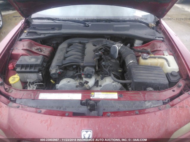 2B3KA43G27H636951 - 2007 DODGE CHARGER SE/SXT RED photo 10