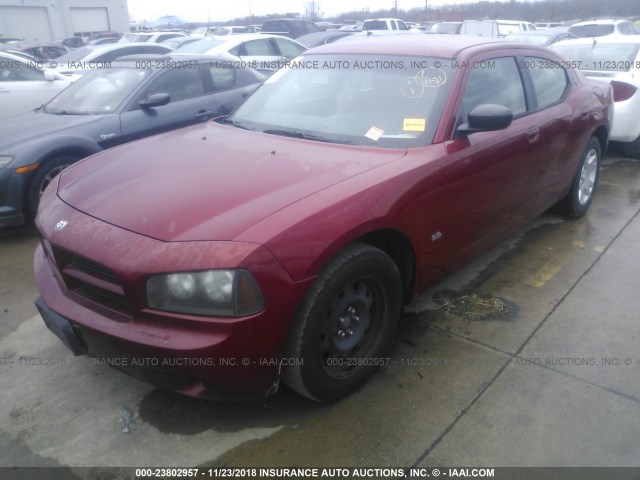 2B3KA43G27H636951 - 2007 DODGE CHARGER SE/SXT RED photo 2