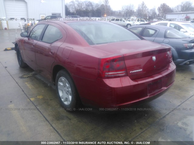 2B3KA43G27H636951 - 2007 DODGE CHARGER SE/SXT RED photo 3