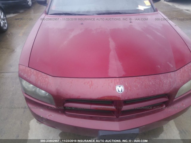 2B3KA43G27H636951 - 2007 DODGE CHARGER SE/SXT RED photo 6