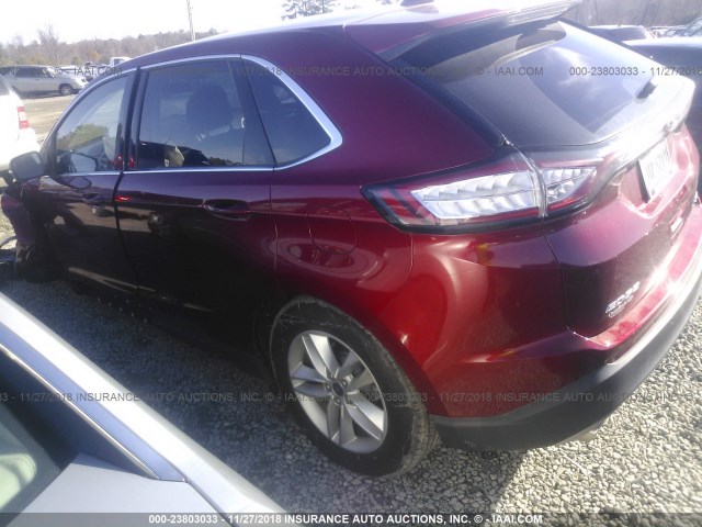 2FMPK4J89GBC23601 - 2016 FORD EDGE SEL MAROON photo 3