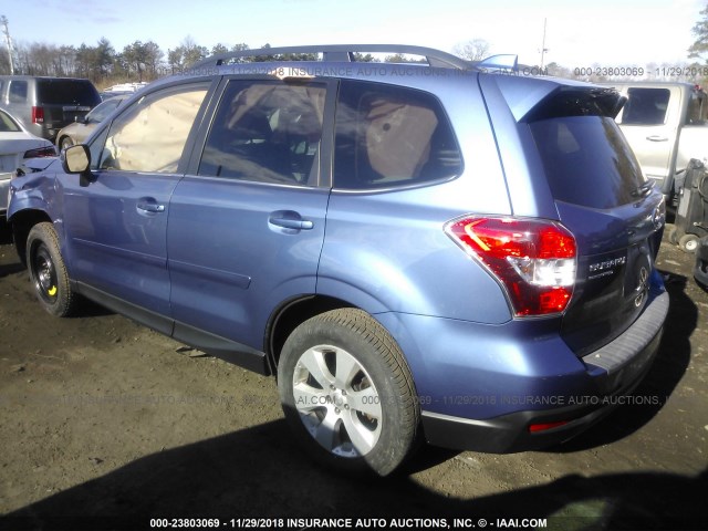 JF2SJAHC2GH542417 - 2016 SUBARU FORESTER 2.5I LIMITED Light Blue photo 3