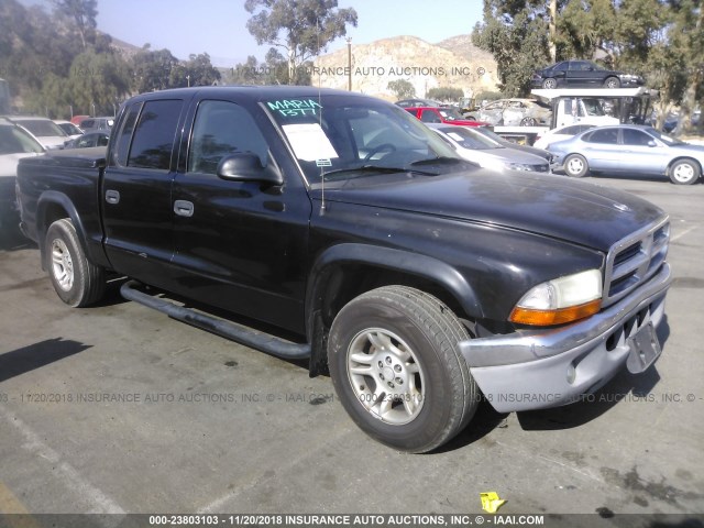 1D7HL38N44S768382 - 2004 DODGE DAKOTA QUAD SPORT BLACK photo 1