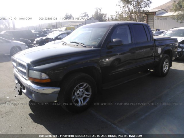 1D7HL38N44S768382 - 2004 DODGE DAKOTA QUAD SPORT BLACK photo 2