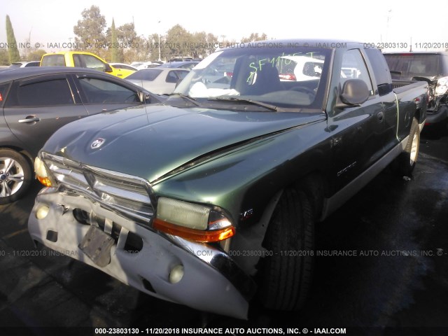 1B7GL22N51S189065 - 2001 DODGE DAKOTA GREEN photo 2