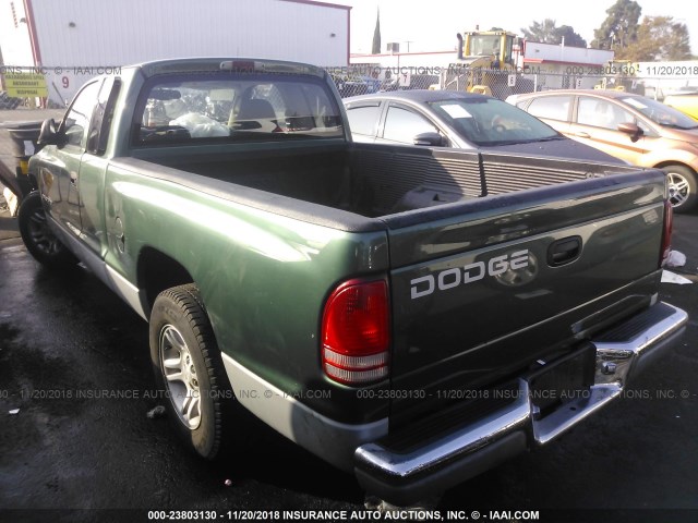 1B7GL22N51S189065 - 2001 DODGE DAKOTA GREEN photo 3