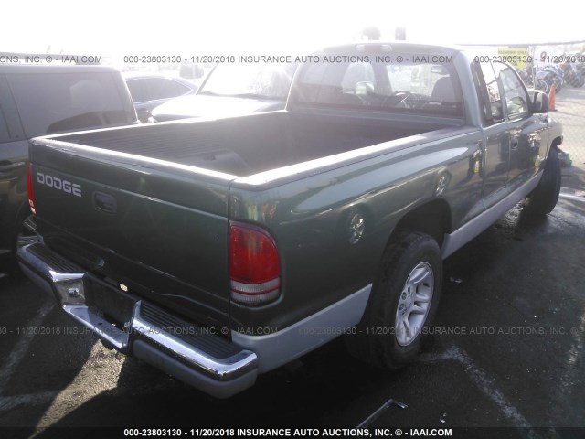 1B7GL22N51S189065 - 2001 DODGE DAKOTA GREEN photo 4