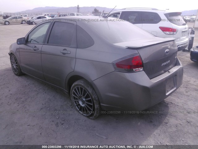 1FAHP3GN9BW136425 - 2011 FORD FOCUS SES GRAY photo 3