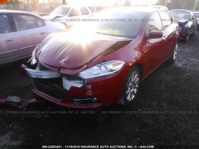 1C3CDFCA5DD188364 - 2013 DODGE DART LIMITED/R/T RED photo 2