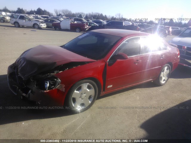 2G1WD58C679244545 - 2007 CHEVROLET IMPALA SUPER SPORT RED photo 2