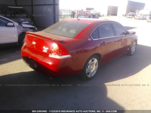 2G1WD58C679244545 - 2007 CHEVROLET IMPALA SUPER SPORT RED photo 4