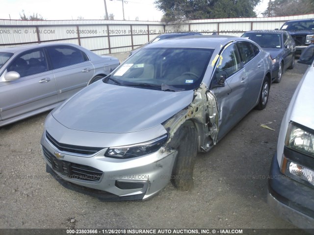 1G1ZC5ST0HF262654 - 2017 CHEVROLET MALIBU LS SILVER photo 2