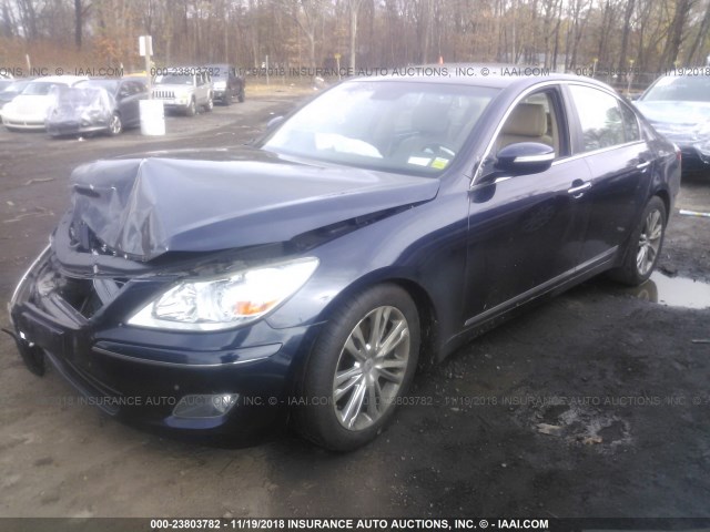 KMHGC46F79U035497 - 2009 HYUNDAI GENESIS 4.6L BLUE photo 2