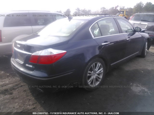 KMHGC46F79U035497 - 2009 HYUNDAI GENESIS 4.6L BLUE photo 4