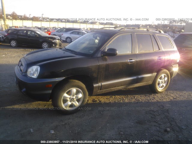 KM8SC73E65U879788 - 2005 HYUNDAI SANTA FE GLS/LX BLACK photo 2