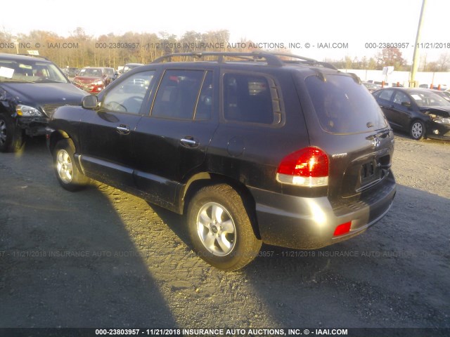 KM8SC73E65U879788 - 2005 HYUNDAI SANTA FE GLS/LX BLACK photo 3