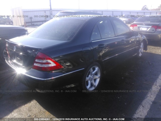 WDBRF52H37F899707 - 2007 MERCEDES-BENZ C 230 BLACK photo 4