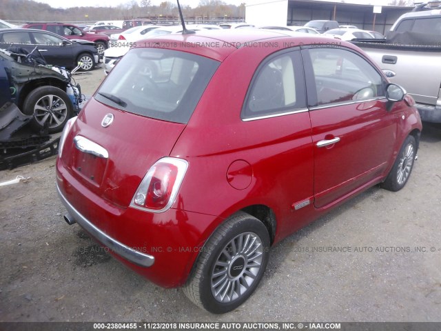 3C3CFFCR0FT513726 - 2015 FIAT 500 LOUNGE RED photo 4
