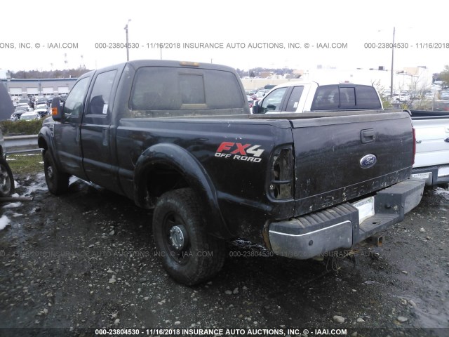 1FTWW31R28EA06808 - 2008 FORD F350 SRW SUPER DUTY BLACK photo 3