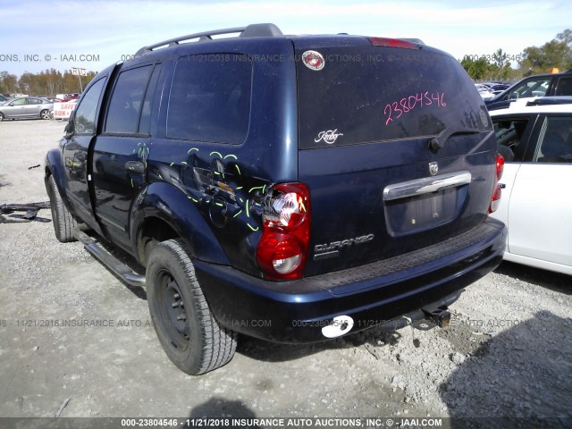 1D4HD58N26F124476 - 2006 DODGE DURANGO LIMITED BLUE photo 3