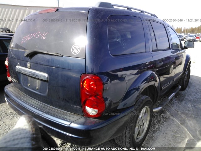 1D4HD58N26F124476 - 2006 DODGE DURANGO LIMITED BLUE photo 4