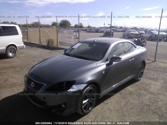 JTHFF2C28D2528525 - 2013 LEXUS IS 250 GRAY photo 2