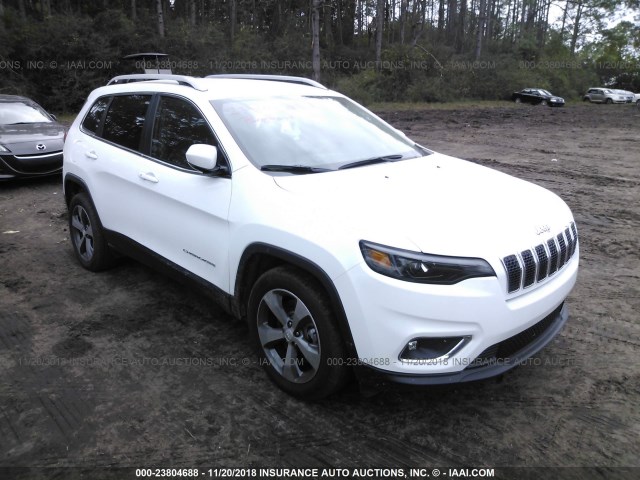 1C4PJLDB1KD185129 - 2019 JEEP CHEROKEE LIMITED WHITE photo 1