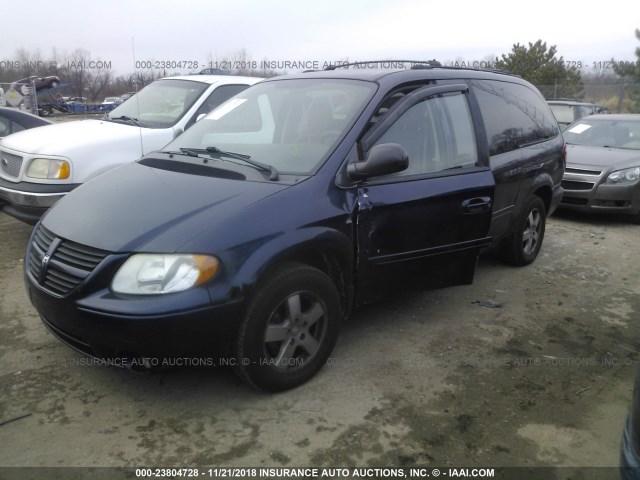 2D4GP44L95R244865 - 2005 DODGE GRAND CARAVAN SXT Dark Blue photo 2