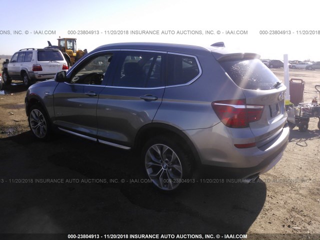 5UXWX9C53G0D70050 - 2016 BMW X3 XDRIVE28I GRAY photo 3