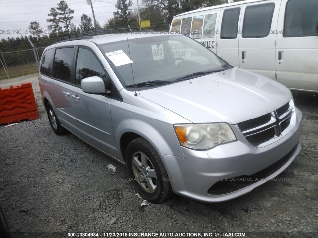 2C4RDGCG0CR114488 - 2012 DODGE GRAND CARAVAN SXT SILVER photo 1