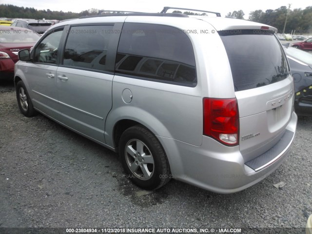 2C4RDGCG0CR114488 - 2012 DODGE GRAND CARAVAN SXT SILVER photo 3