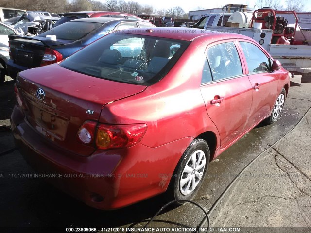 1NXBU4EE4AZ333901 - 2010 TOYOTA COROLLA S/LE/XLE RED photo 4