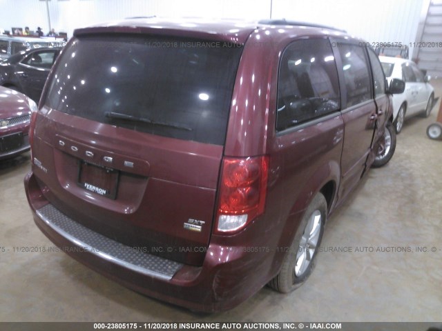 2C4RDGCG8GR266587 - 2016 DODGE GRAND CARAVAN SXT RED photo 4