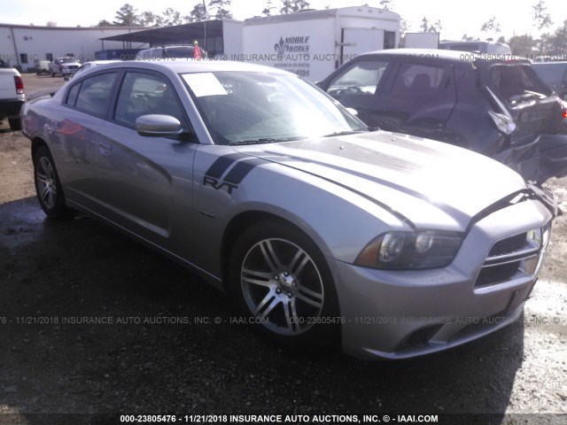 2C3CDXCT9EH334020 - 2014 DODGE CHARGER R/T SILVER photo 1