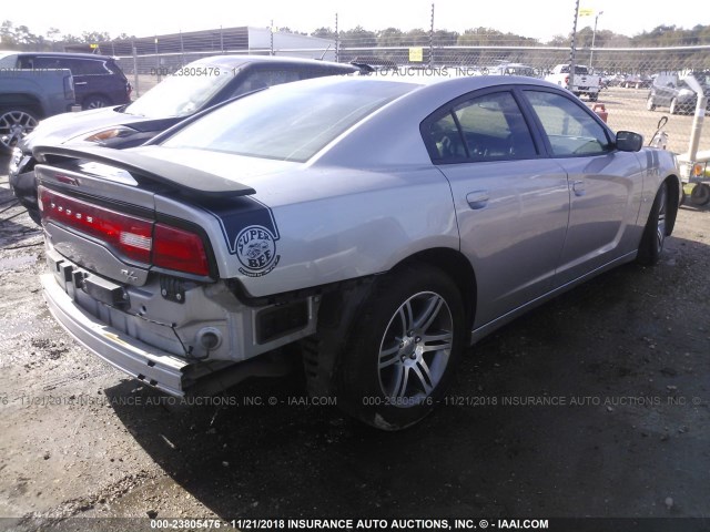 2C3CDXCT9EH334020 - 2014 DODGE CHARGER R/T SILVER photo 4